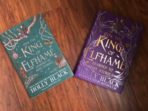Owlcrate teal cover of HtKoELtHS on the left and the Fairyloot purple cover on the right